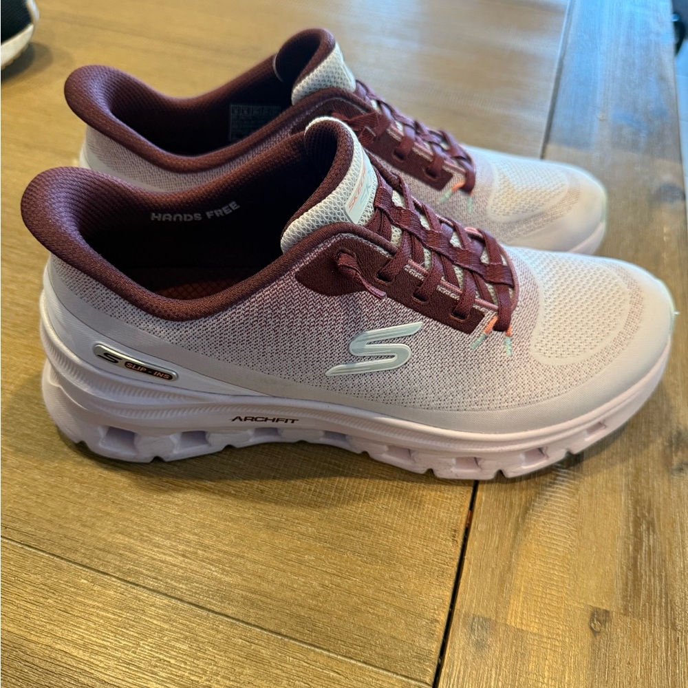 Skechers Women's Slip-Ins Athletic Shoes in Pink and Burgundy